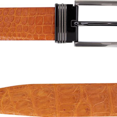 Thắt Lưng Nam Da Cá Sấu Gai Bụng Bản Lớn Đầu Kim Huy Hoàng HT4230 - Vàng