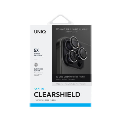 Miếng Dán Cường Lực LENS Camera UNIQ OPTIX Clear Dành Cho iPhone 16 Promax/ Iphone 16 Pro_ Hàng chính hãng
