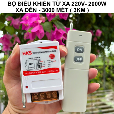 Bộ Điều Khiển Từ Xa 3000W 220V Khoảng Cách 1–5KM– Dùng Cho Máy Bơm, Đèn, Thiết Bị Công Suất Cao