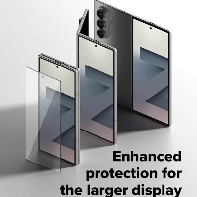 [Combo 2] Dán cường lực dành cho Samsung Galaxy Z Fold 7 RINGKE Cover Display Easy Slide Tempered Glass (Màn hình ngoài) có khung trợ dán rút bụi_ Hàng chính hãng