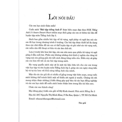 Bài Tập Tiếng Anh Lớp 3 (Bám Sát SGK I-Learn Smart Start)-MK