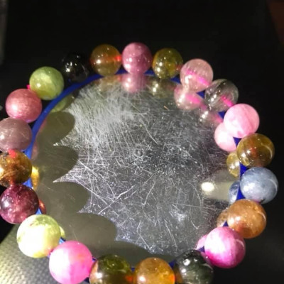 VÒNG TOURMALINE BÓNG ĐẸP NHẤT 9mm NỮ TẤT CẢ CÁC MỆNH ĐÁ ĐỦ MÀU LOẠI ĐÁ ĐẸP Y HÌNH ĐEO TAY RẤT XINH