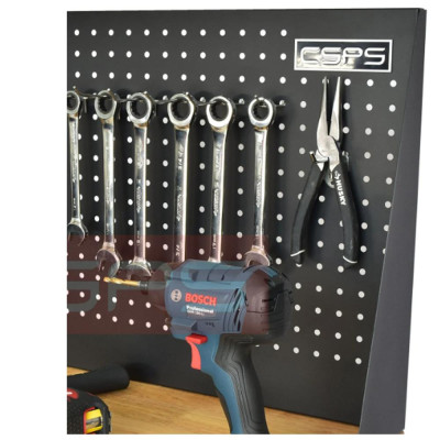 Bộ 2 Tủ dụng cụ CSPS 122cm 08 hộc kéo màu đỏ mặt ván gỗ kèm vách lưới