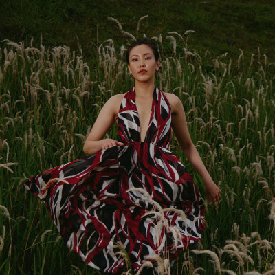 Đầm Maxi Dạ Yến, Đầm Maxi Cổ Yếm Hở Lưng DRE266 thời trang thiết kế Hity