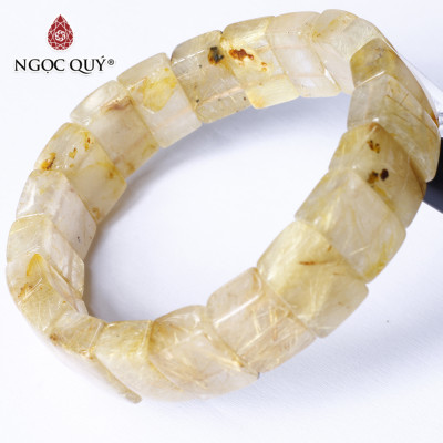Vòng tay thạch anh tóc vàng bản 15x10mm mệnh thủy, kim - Ngọc Quý Gemstones