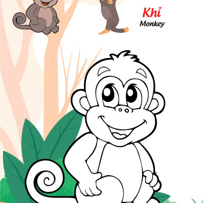 Sách - Bé tô màu và học tiếng anh theo chủ đề - Động vật hoang dã