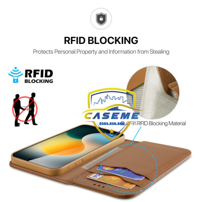 Bao Da Dux Ducis Hivo Series Kèm Ví Đựng Thẻ Cho iPhone Air, iPhone 17, iPhone 17 Pro, iPhone 17 Pro Max - Hàng Chính Hãng