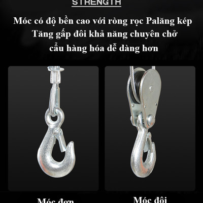 Bộ Tời Điện Kèm Rùa ABG PA200 (100/200kg) 12 Mét - Giúp Máy Tời Treo Nâng Hạ Vật Nặng Dễ Dàng Trong Nhà Xưởng Công Nghiệp Và Đời Sống, Nâng Kéo Linh Hoạt, Hiệu Quả Cao - Hàng Chính Hãng