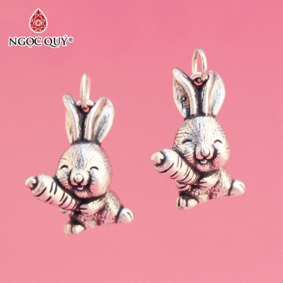 Charm treo thỏ cà rốt - Ngọc Quý Gemstones