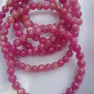  Vòng tay đá Rubby Hồng tự nhiên tươi đẹp Vòng size 6mm màu hồng Vòng Hợp Nữ mệnh hoả mệnh Thổ đeo đẹp sang xinh tay đẹp lắm ạ