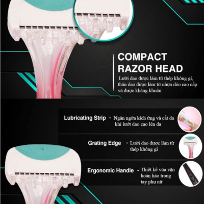 Set 2 dao cạo vùng Bikini nội địa NHẬT BẢN - Tặng túi zip 3 kẹo mật ong Senjaku