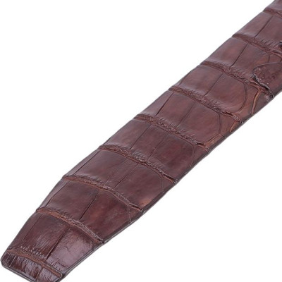 Thắt Lưng Nam Da Cá Sấu Nguyên Con Bản Lớn Đầu Kim Huy Hoàng HT4769 - Nâu Đất