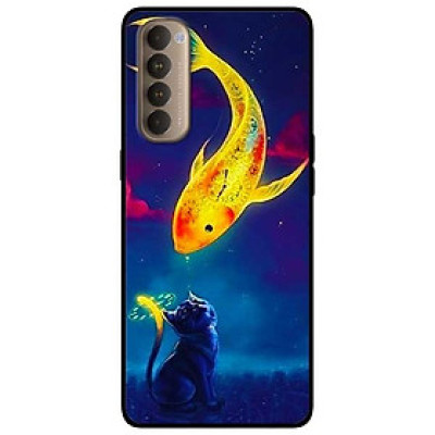 Ốp lưng dành cho Oppo Reno 4 Pro mẫu Cá Chép và Mèo