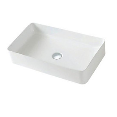 chậu lavabo, chậu rửa mặt đặt bàn sứ trắng, hình chữ nhật, độ bền cao, hàng nhập khẩu Moen BC9903-117