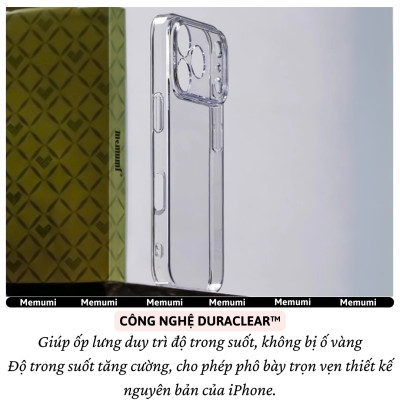 ốp lưng siêu mỏng 0.3mm bảo vệ camera trong suốt chống ố vàng cho iPhone 17 Pro Max / 17 Air / iP 17 Pro / 17 hiệu Memumi Slim Camshield Clear - Chống trầy xước, độ trong full HD, siêu mỏng ốp như không ốp - Hàng nhập khẩu
