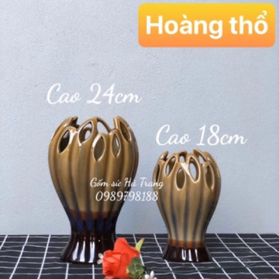 Lọ hoa bàn tay phật gốm sứ Bát Tràng cao cấp men hoả biến