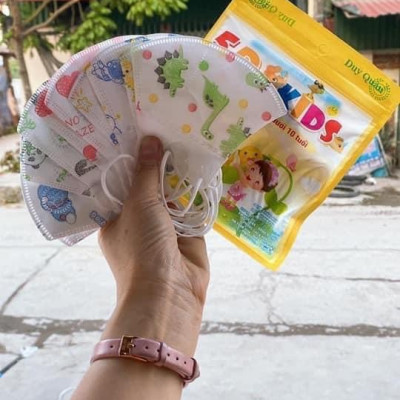 1 thùng/100 cái Khẩu trang trẻ em 5D cao cấp thương hiệu Duy Quân phù hợp cho trẻ từ 1-10 tuổi