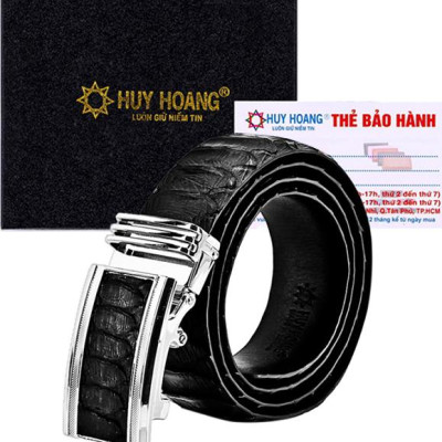 Thắt Lưng Nam Da Trăn VIP Bản Lớn Huy Hoàng HT4332 - Đen