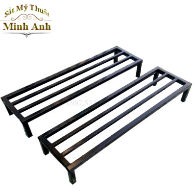 Kệ kê chậu cây Dài 80-90 cm. Rộng 20-25-30cm. Cao 10-15-20-25-30cm. Hộp thép 2*2cm. 2 nan phụ ( Hàng Chính Hãng )