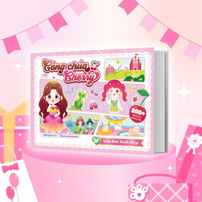 Sách - Công Chúa Cherry - Lâu Đài Xinh Đẹp - Sách Bóc Dán Sticker Cho Bé Gái - Megabook