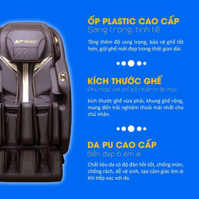 Ghế Massage Lifesport LS-369, Ghế Massage 4D Có 12 Chương Trình Tự Động Và 6 Kỹ Thuật Điêu Luyện