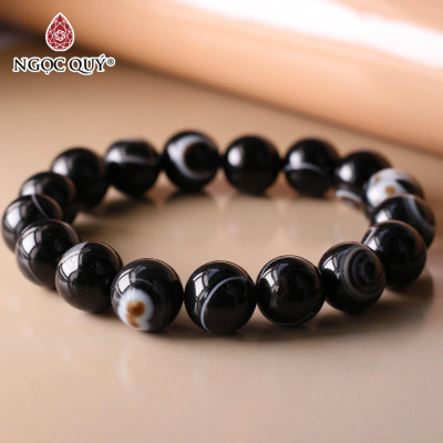 Vòng tay đá mã não mắt rồng mệnh thủy, mộc - Ngọc Quý Gemstones