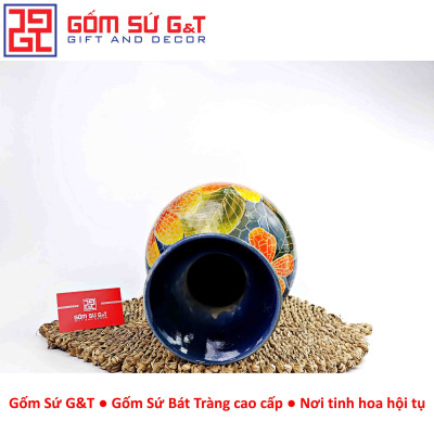 Lọ hoa Mosaic miệng loe khắc hoa hướng dương