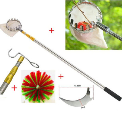 Sào Vợt Inox Hái Trái Cây Trên Cao – 6M Rút Dài, Độ Bền Cao Kèm 4 Phụ Kiện Loại 1