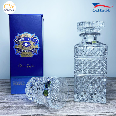 Bộ Bình Rượu Whisky Pha Lê Tiệp Crystal Bohemia Madison Cao Cấp