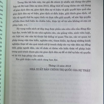 Pháp luật dân sự và thực tiễn xét xử tái bản lần thứ năm, có sửa chữa, bổ sung