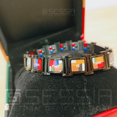 Vòng Đeo Tay Titanium Beauty Art (Màu Đen - Black) - PROJECT V - Tinh Tế và Sang Trọng - Hàng Chính Hãng