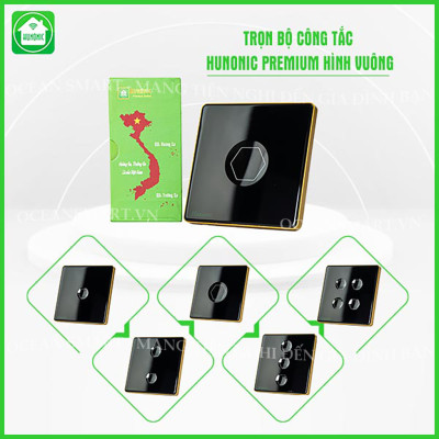 Công Tắc Cảm Ứng Thông Minh Bluetooth Mesh Hunonic Premium, Công Tắc Điều Khiển Từ Xa Qua Điện Thoại Hình Vuông - HNPREVD