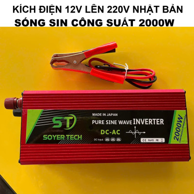 ̣( HÀNG NHẬT ) Bộ Kích Điện Inverter 12V-220V 2000W Sóng Sin Chuẩn – Chạy Ổn Định, Siêu Bền