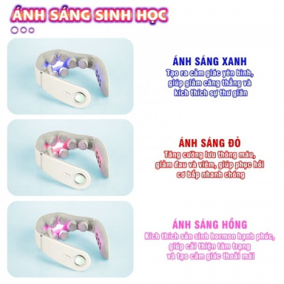 Máy massage cổ xung điện 8D Nikio NK-131 - Rung nóng kết hợp ánh sáng sinh học