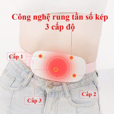 Đai massage bụng kinh-A858, máy làm ấm tử cung, giảm đau ngày rụng dâu