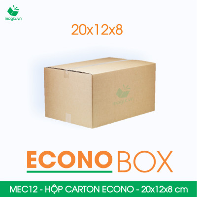 MEC12 - 20x12x8 cm - Combo 100 thùng hộp carton trơn siêu tiết kiệm ECONO