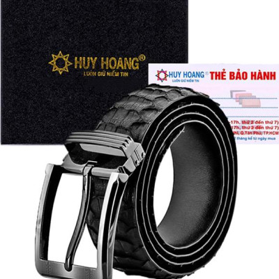 Thắt Lưng Nam Da Trăn VIP Đầu Kim Huy Hoàng HT4328 - Nâu