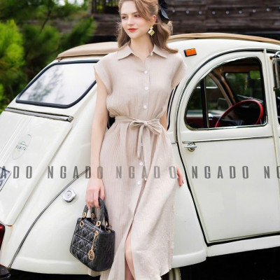 Đầm nude cột eo NGADO , đầm kiểu , đầm Nữ , đầm côgn sở, dự tiệc