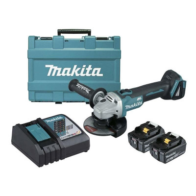 MÁY MÀI GÓC DÙNG PIN (125MM/CÔNG TẮC TRƯỢT/AWS/BL)(18V) (1 ĐẾ SẠC , 02 PIN 18V 5.0AH) MAKITA DGA514RTE- HÀNG CHÍNH HÃNG