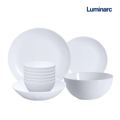 Bộ bát đĩa (tô, chén, dĩa) thủy tinh Luminarc Diwali 10 chi tiết DW10D, dùng lò vi sóng, máy rửa bát