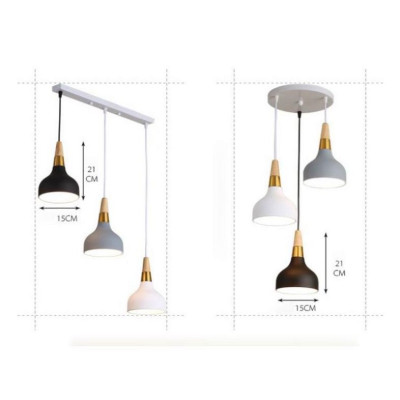 Đèn thả bàn ăn KATANA phong thái Bắc Âu, đèn thả phòng tiếp khách thời thượng kèm bóng LED chuyên dụng