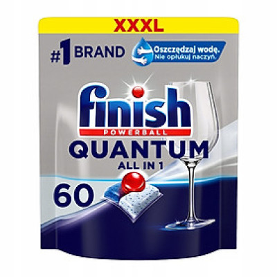 Viên rửa chén bát Finish Quantum All in 1 hương chanh 60 viên- Đức