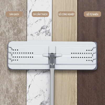 Bộ lau nhà GOSO Plus có thùng lau nhà 2 ngăn tự vắt, cây lau nhà xoay 360 độ giúp lau sàn làm sạch