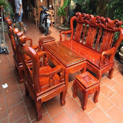 Bộ Bàn Ghế Minh Quốc Đào Gỗ Xà Cừ