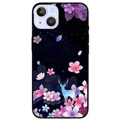 Ốp lưng dành cho Iphone 13 Mini - Iphone 13 - Iphone 13 Pro -  Iphone 13 Pro Max - Hoa Hươu Nền Đen