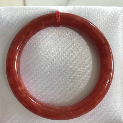 Vòng Cẩm Thạch Đỏ Đẹp A Ni 49mm x chột 7,5mm màu đỏ bông tươi sáng bóng đẹp nữ 45kg - 49kg đeo mệnh hỏa mệnh thổ đeo xuất sắc đẹp món quà tặng ý nghĩa ạ