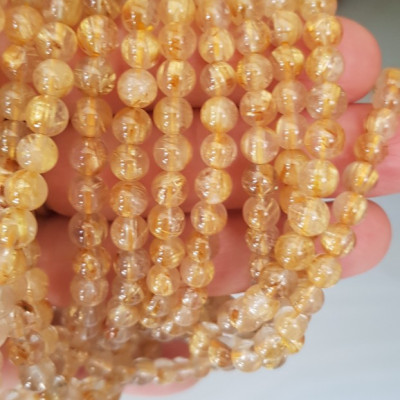  Vòng thạch anh tóc vàng tự nhiên trong bóng đẹp size hạt 5mm - 6mm các Chị em nữ đeo kiểu quấn 3 vòng tay màu vàng tươi sáng bóng chuẩn hợp nữ mệnh kim thổ  thủy đeo quyến rũ xinh đẹp trẻ trung may mắn đặc biệt tốt sức khỏe công việc tài lộc rẻ đẹp ạ