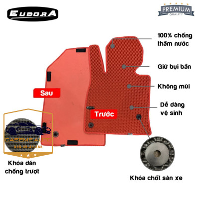 [CHEVROLET SPARK] Thảm Trải Sàn, Lót Sàn Ô Tô Cao Su Eudora CloudFoam Thiết Kế Theo Xe Dành Cho Xe CHEVROLET SPARK, Chống Nước, Không Mùi, Ngăn Bụi Bẩn, Dễ Vệ Sinh - Hàng Chính Hãng