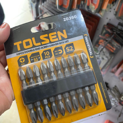 BỘ 10 TUA VÍT 2 ĐẦU CỘNG (PH2 * 65MM) TOLSEN 20360 - HÀNG CHÍNH HÃNG