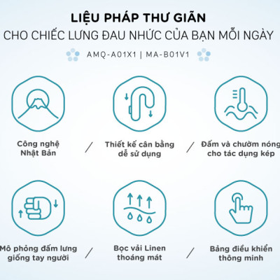 Máy Massage Cổ Vai Gáy, Máy Đấm Lưng Bear AMQ-A01X1 Gồm 4 Kỹ Thuật Đấm Lưng Gồm 16 Cường Độ Massage Như Người Thật - Hàng Chính Hãng